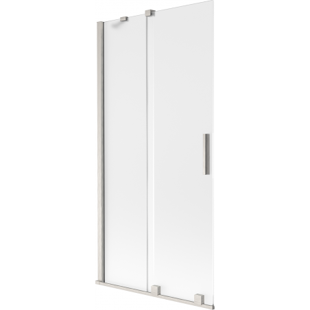 Mexen Velar vanová zástěna 2křídlá posuvná 95 x 150 cm, matné sklo, kartáčovaný nikl - 896-095-000-31-97