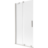 Mexen Velar vanová zástěna 2křídlá posuvná 95 x 150 cm, matné sklo, kartáčovaný nikl - 896-095-000-31-97