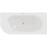 Mexen Gia volně stojící rohová vana vroubkovaná pravá 170 x 80 cm, bílá matná, přepad kartáčovaný nikl - 52701708001P-97