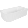 Mexen Gia volně stojící rohová vana vroubkovaná pravá 170 x 80 cm, bílá matná, přepad kartáčovaný nikl - 52701708001P-97