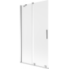 Mexen Velar vanová zástěna dvoukřídlá posuvná 100 x 150 cm, matná, chrom - 896-100-000-31-01