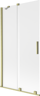 Mexen Velar vanová zástěna 2-křídlová posuvná 100 x 150 cm, námraza, zlatá kartáčovaná - 896-100-000-31-55