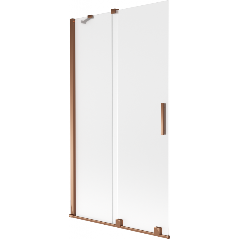 Mexen Velar vanová zástěna 2-křídlová posuvná 100 x 150 cm, matné sklo, růžové zlato - 896-100-000-31-60