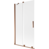 Mexen Velar vanová zástěna 2-křídlová posuvná 100 x 150 cm, matné sklo, růžové zlato - 896-100-000-31-60