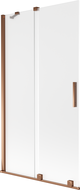 Mexen Velar vanová zástěna 2-křídlová posuvná 100 x 150 cm, matné sklo, růžové zlato - 896-100-000-31-60