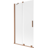Mexen Velar vanová zástěna 2-křídlová posuvná 100 x 150 cm, matná, kartáčovaná měď - 896-100-000-31-65