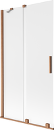 Mexen Velar vanová zástěna 2-křídlová posuvná 100 x 150 cm, matná, kartáčovaná měď - 896-100-000-31-65