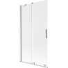Mexen Velar sprchová zástěna 2-dílná posuvná 100 x 150 cm, mráz, kartáčovaný nikl - 896-100-000-31-97