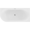 Mexen Gia volně stojící rohová vanová vana pravá 150 x 75 cm, bílá mat, přepad chrom - 52701507501P-01
