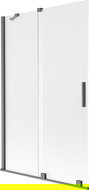 Mexen Velar vana obrazovka, dvoukřídlá posuvná, 110 x 150 cm, mléčné sklo, kartáčovaný gun gray - 896-110-000-31-66