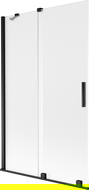 Mexen Velar vanová zástěna dvoukřídlá posuvná 110 x 150 cm, mat, černá - 896-110-000-31-70