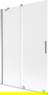 Mexen Velar dvoukřídlý roztahovací vanový paravan 120 x 150 cm, matný, chrom - 896-120-000-31-01