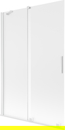 Mexen Velar vanaová zástěna 2-křídlová posuvná 120 x 150 cm, mat, bílá - 896-120-000-31-20