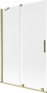 Mexen Velar vanová zástěna 2-křídlová posuvná 120 x 150 cm, mrazivá, zlatě kartáčovaná - 896-120-000-31-55
