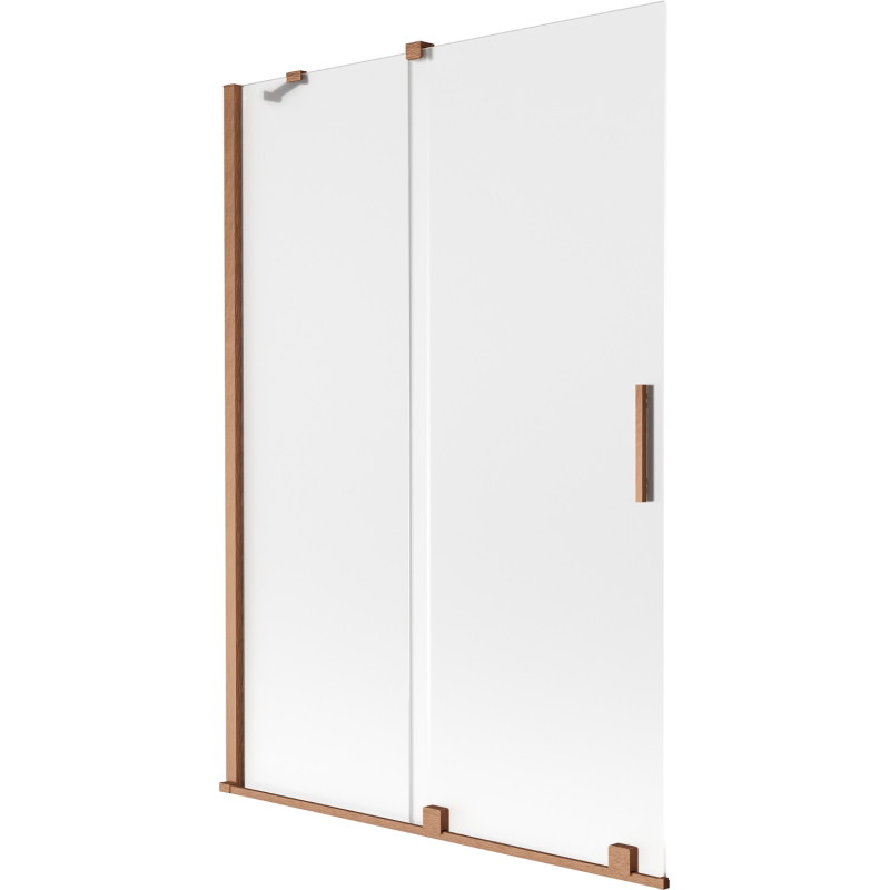Mexen Velar dvoudveřové posuvné vanové zástěny 120 x 150 cm, mat, kartáčovaná měď - 896-120-000-31-65