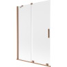 Mexen Velar dvoudveřové posuvné vanové zástěny 120 x 150 cm, mat, kartáčovaná měď - 896-120-000-31-65