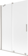 Mexen Velar vanová zástěna 2-křídlá posuvná 120 x 150 cm, mráz, kartáčovaný nikl - 896-120-000-31-97