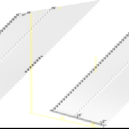 Mexen Velar vanová zástěna 2-křídlová posuvná 130 x 150 cm, mat, zlatý kartáčovaný - 896-130-000-31-55