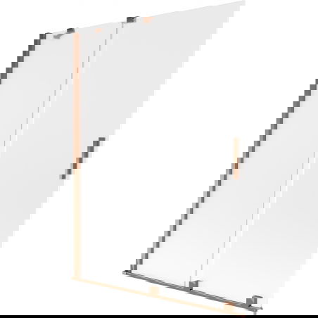 Mexen Velar vanová zástěna, dvoukřídlá posuvná 130 x 150 cm, matná, růžové zlato - 896-130-000-31-60