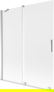 Mexen Velar vanová zástěna 2dílná posuvná 140 x 150 cm, mat, chrom - 896-140-000-31-01