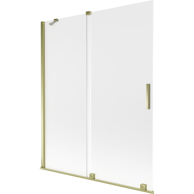 Mexen Velar sprchová zástěna do vany dvoukřídlá posuvná 140 x 150 cm, matná, zlatá - 896-140-000-31-50