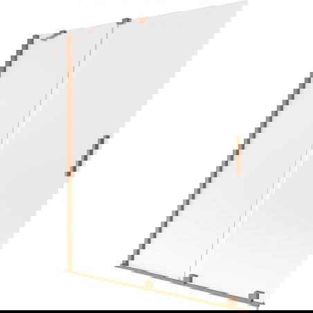 Mexen Velar vanová zástěna 2-křídlová posuvná 140 x 150 cm, matná, kartáčovaná měď - 896-140-000-31-65