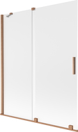 Mexen Velar vanová zástěna 2-křídlová posuvná 140 x 150 cm, matná, kartáčovaná měď - 896-140-000-31-65