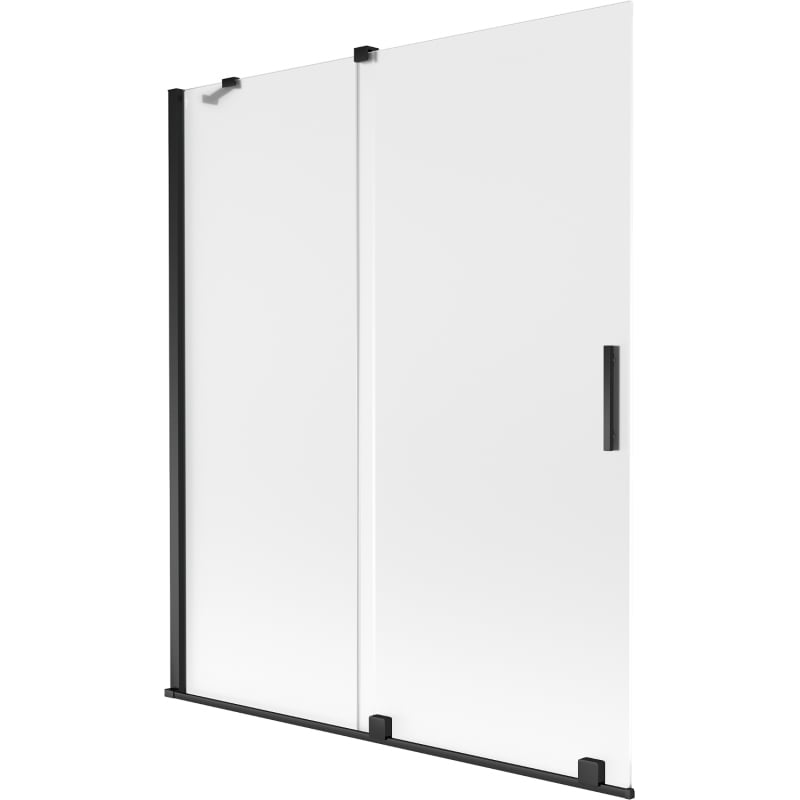 Mexen Velar vanová zástěna 2křídlová posuvná 140 x 150 cm, matná, černá - 896-140-000-31-70