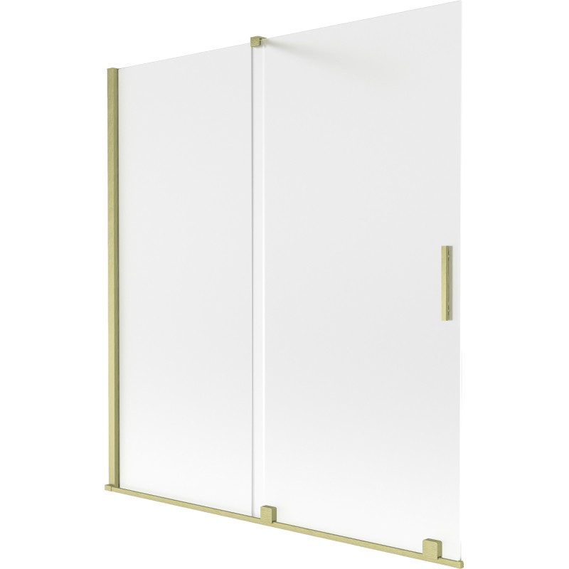 Mexen Velar posuvná vanová zástěna dvoukřídlá 150 x 150 cm, matová, zlatá kartáčovaná - 896-150-000-31-55