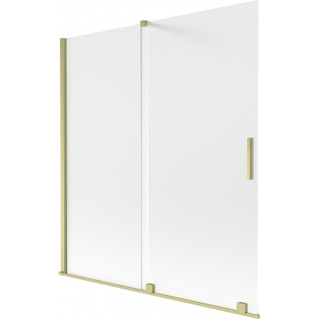 Mexen Velar posuvná vanová zástěna dvoukřídlá 150 x 150 cm, matová, zlatá kartáčovaná - 896-150-000-31-55