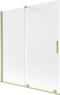 Mexen Velar posuvná vanová zástěna dvoukřídlá 150 x 150 cm, matová, zlatá kartáčovaná - 896-150-000-31-55