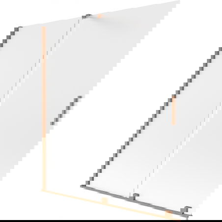 Mexen Velar vanová zástěna 2dílná posuvná 150 x 150 cm, matná, kartáčovaná měď - 896-150-000-31-65