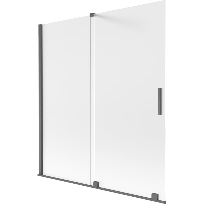 Mexen Velar sprchová zástěna 2-dílná posuvná 150 x 150 cm, matná, kartáčovaná gun gray - 896-150-000-31-66