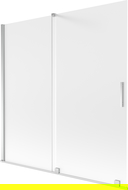 Mexen Velar vanová zástěna dvoukřídlá posuvná 160 x 150 cm, matná, chrom - 896-160-000-31-01