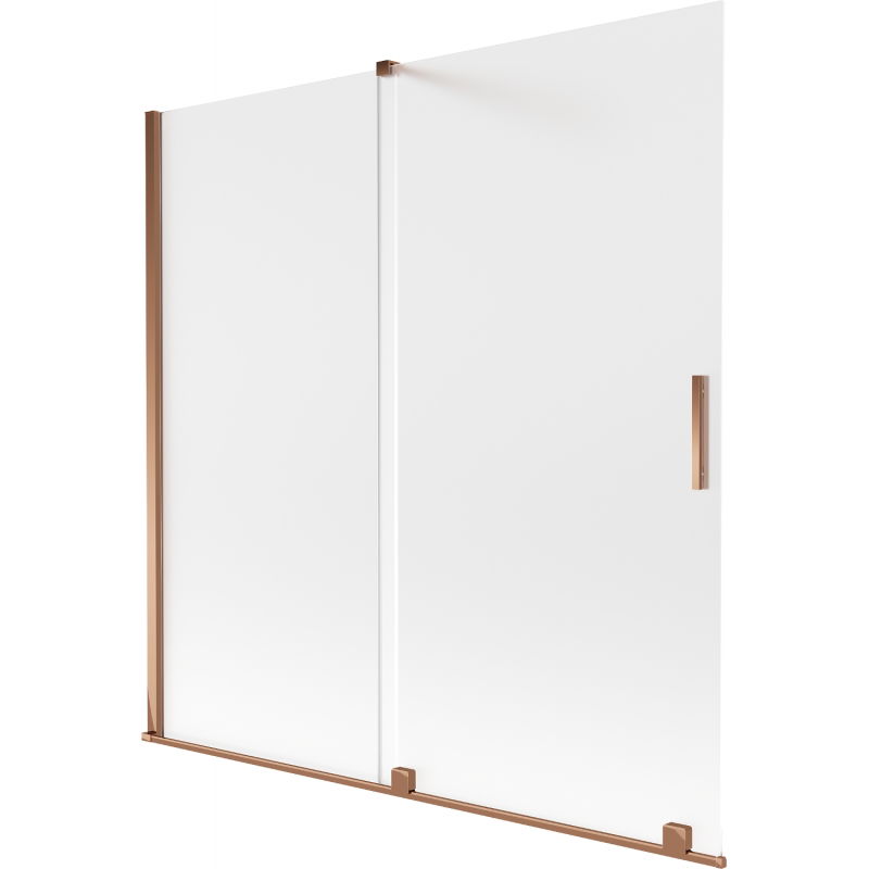 Mexen Velar vanová zástěna dvoukřídlá posuvná 160 x 150 cm, matná, růžové zlato - 896-160-000-31-60