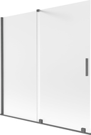 Mexen Velar vana sklopná 2-dílná posuvná 160 x 150 cm, matná, kartáčovaná šedá - 896-160-000-31-66