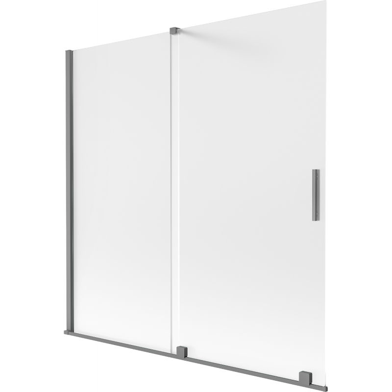 Mexen Velar vanová zástěna dvoukřídlá zasouvací 160 x 150 cm, mražená, gun metal - 896-160-000-31-95