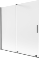 Mexen Velar vanová zástěna dvoukřídlá zasouvací 160 x 150 cm, mražená, gun metal - 896-160-000-31-95