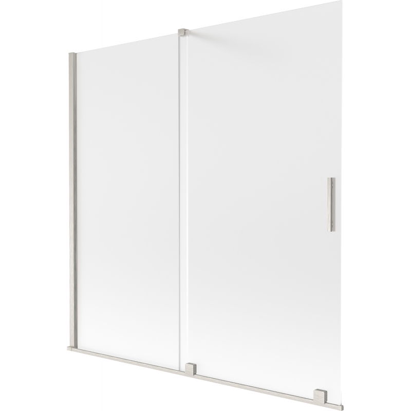 Mexen Velar vanová zástěna dvoukřídlá posuvná 160 x 150 cm, námraza, kartáčovaný nikl - 896-160-000-31-97