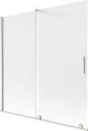 Mexen Velar vanová zástěna dvoukřídlá posuvná 160 x 150 cm, námraza, kartáčovaný nikl - 896-160-000-31-97