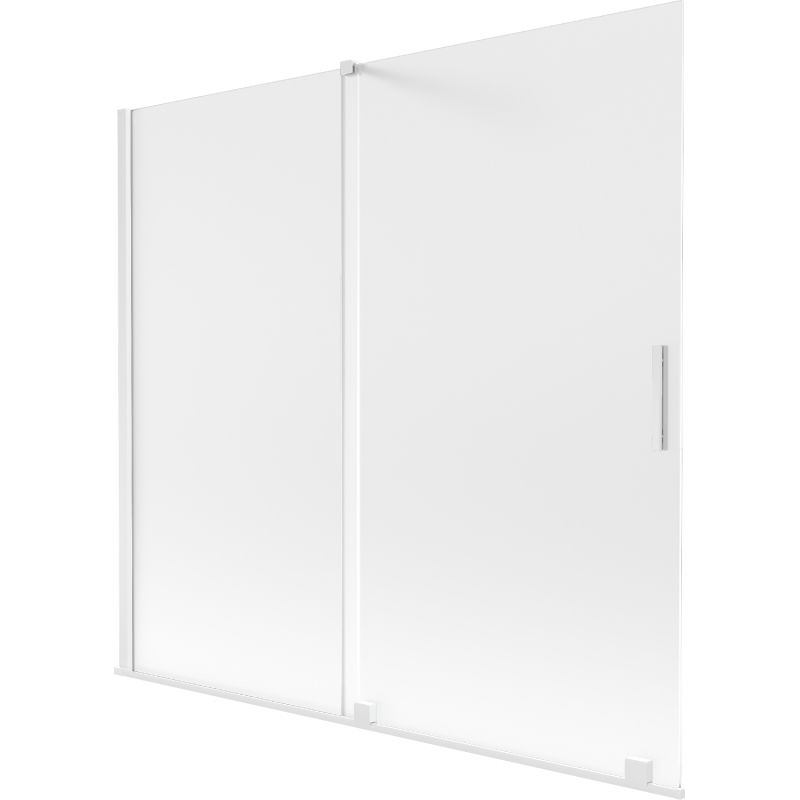 Mexen Velar vanová zástěna, dvoudílná, posuvná, 170 x 150 cm, matné sklo, bílá - 896-170-000-31-20