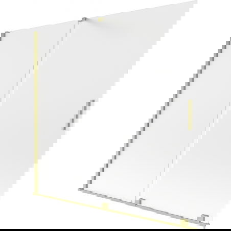 Mexen Velar vanová zástěna 2-křídlová posuvná 170 x 150 cm, matný, zlatý kartáčovaný - 896-170-000-31-55