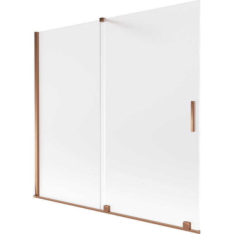 Mexen Velar vanová zástěna 2-křídlová posuvná 170 x 150 cm, mat, růžové zlato - 896-170-000-31-60