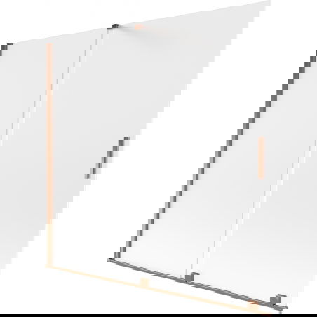 Mexen Velar vanová zástěna 2-křídlová posuvná 170 x 150 cm, mat, růžové zlato - 896-170-000-31-60