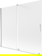 Mexen Velar sprchová zástěna dvoukřídlá posuvná 180 x 150 cm, matná, chrom - 896-180-000-31-01