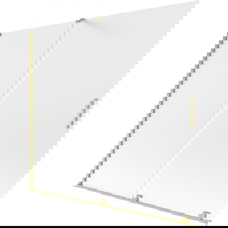 Mexen Velar vanová zástěna 2-křídlá posuvná 180 x 150 cm, námraza, zlatá kartáčovaná - 896-180-000-31-55