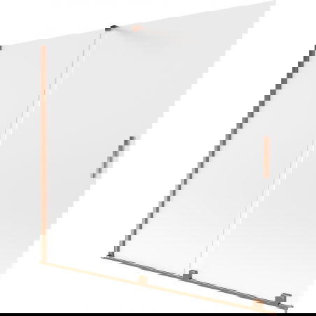 Mexen Velar vanová zástěna dvoukřídlá posuvná 180 x 150 cm, matné sklo, růžové zlato - 896-180-000-31-60