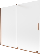 Mexen Velar vanová zástěna dvoukřídlá posuvná 180 x 150 cm, matné sklo, růžové zlato - 896-180-000-31-60