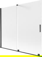 Mexen Velar vana paravan 2-křídlý posuvný 180 x 150 cm, matný, černý - 896-180-000-31-70