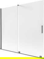 Mexen Velar vanová zástěna 2-křídlová posuvná 180 x 150 cm, matný sklo, gun metal - 896-180-000-31-95